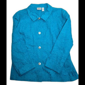 Vintage Chicos turquoise shirt jacket